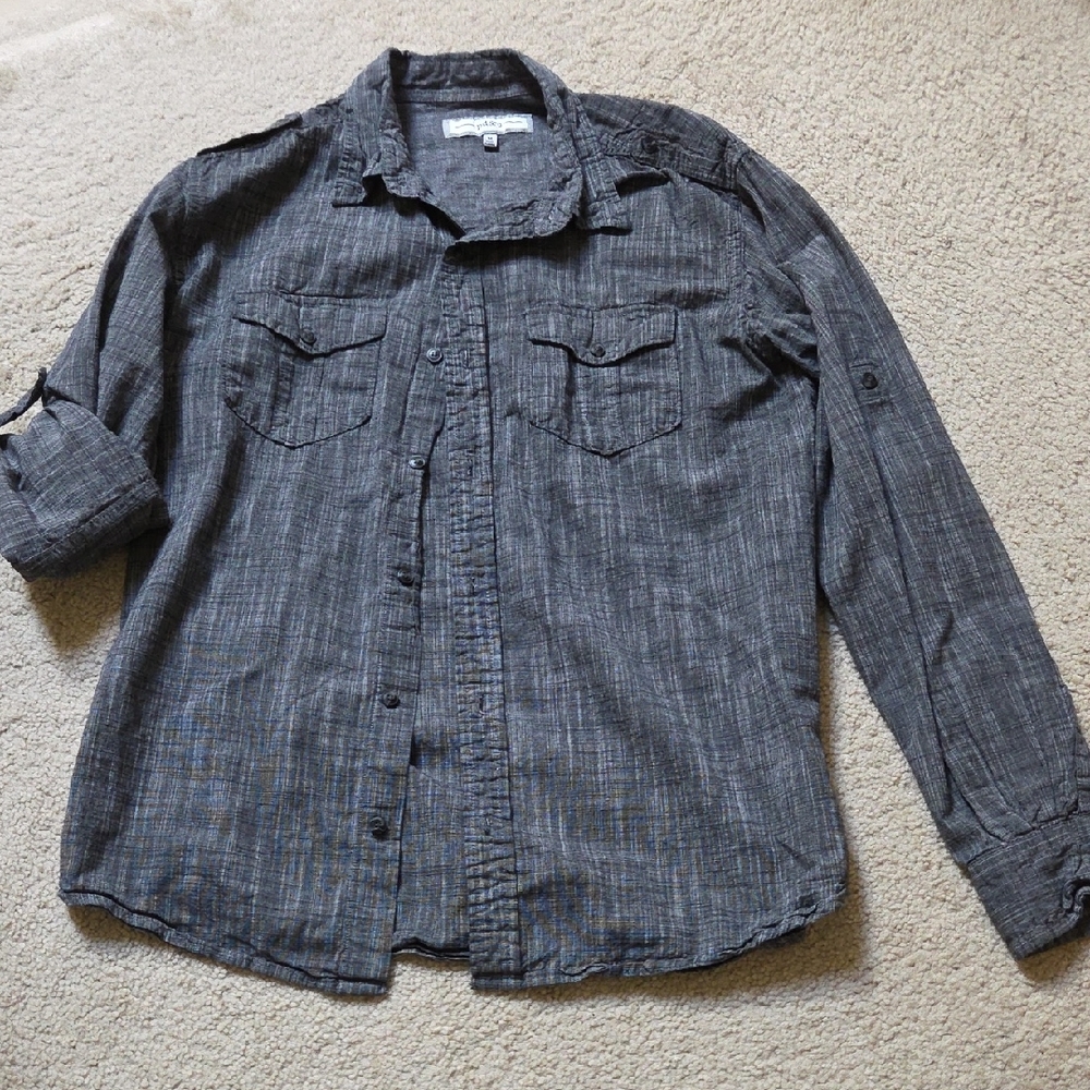 Gray Button-Up Shirt